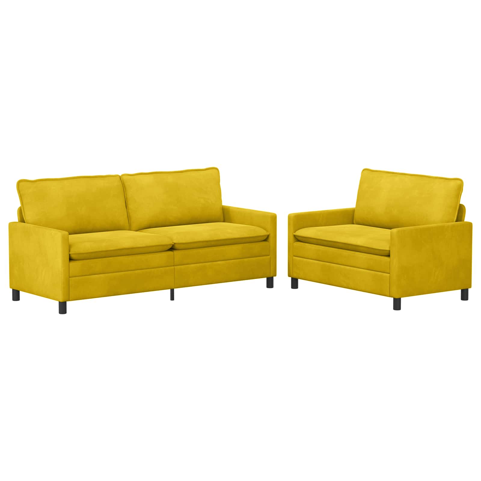 Set sofe 2 pcs Žuta Baršun
