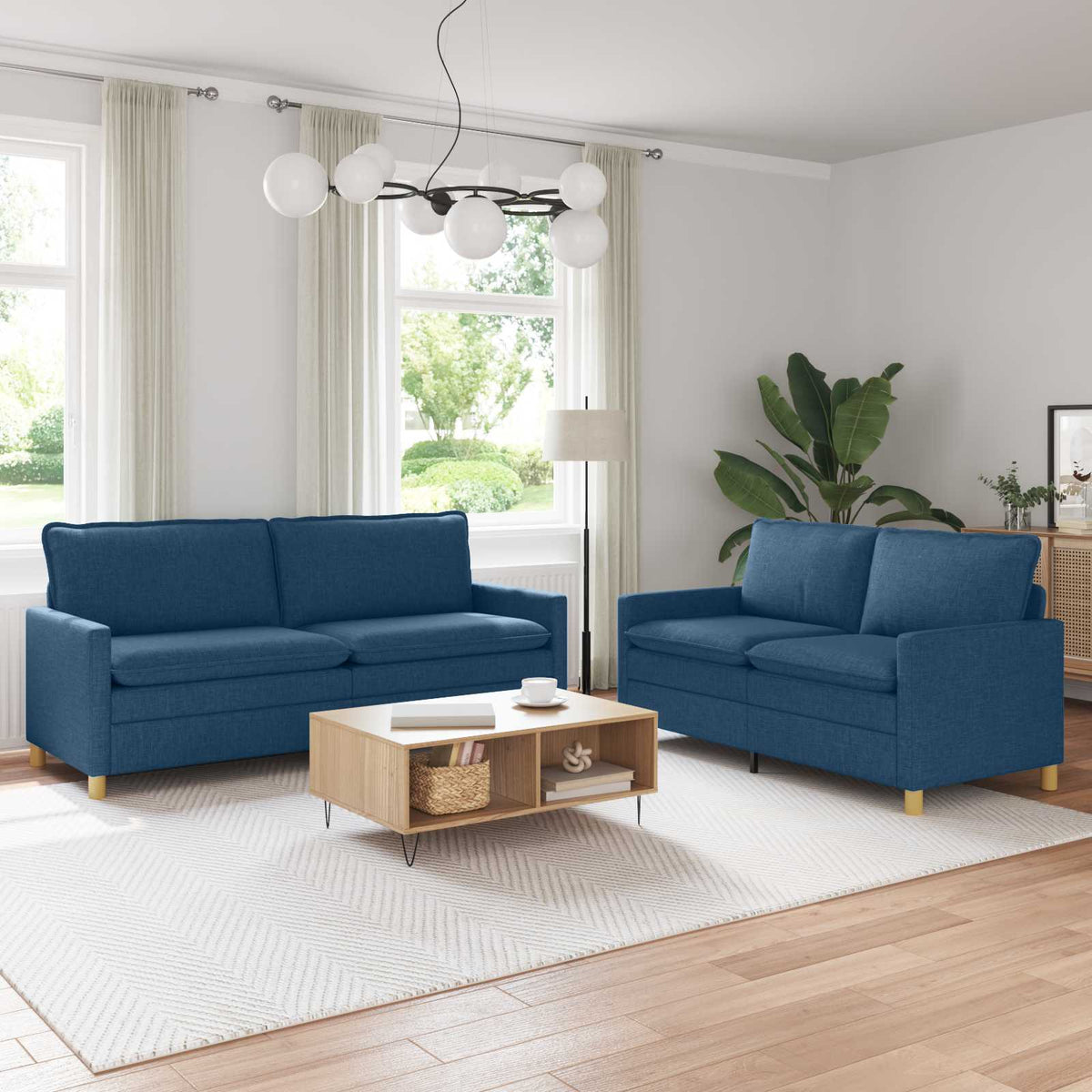 Set sofe 2 kom. Plava Tkanina