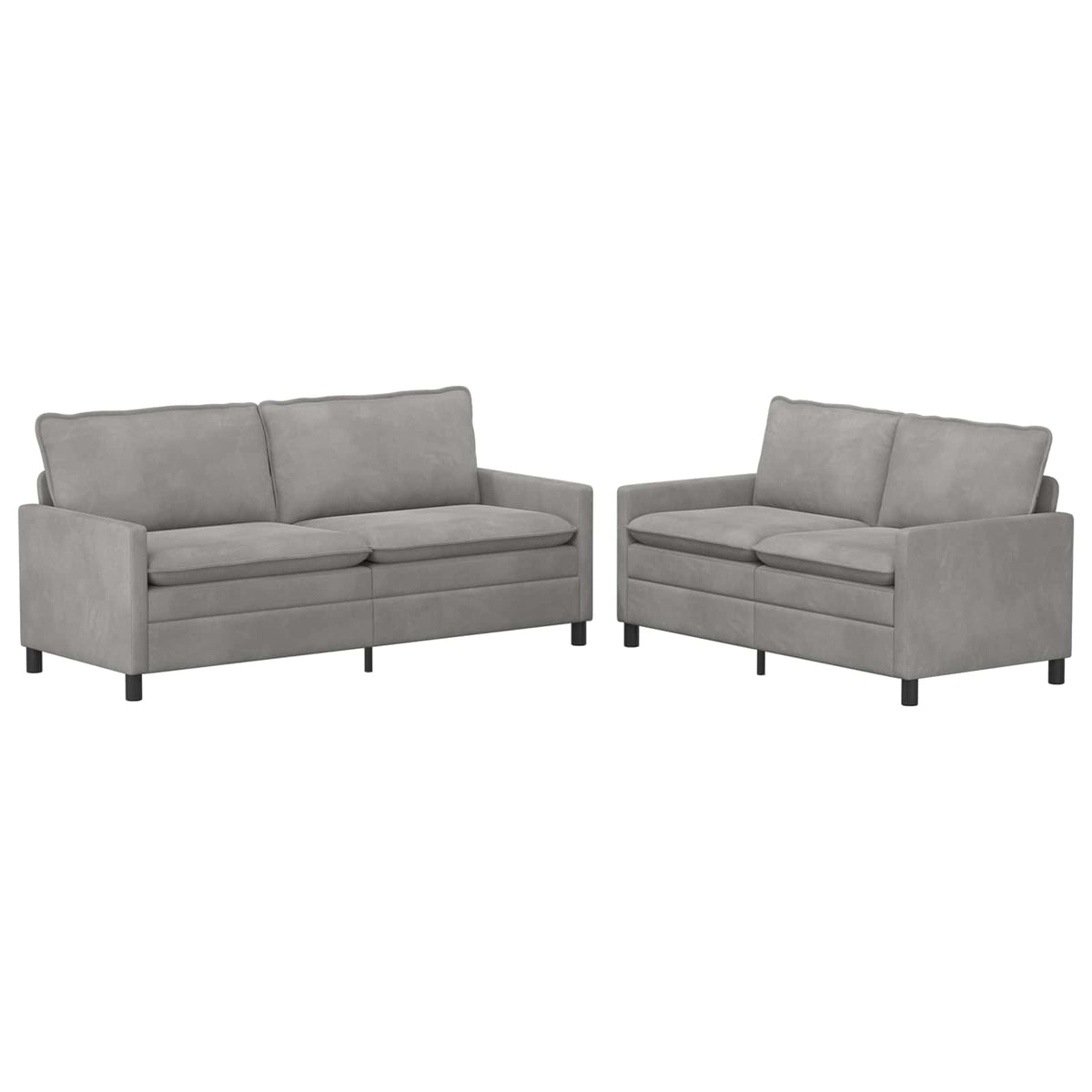 Set sofe 2 pcs Svjetlosiva Baršun