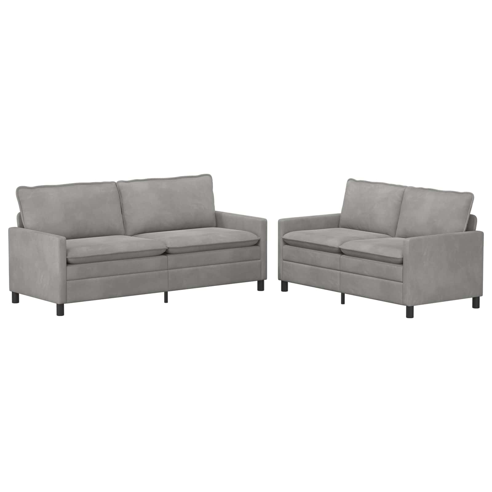 Set sofe 2 pcs Svjetlosiva Baršun