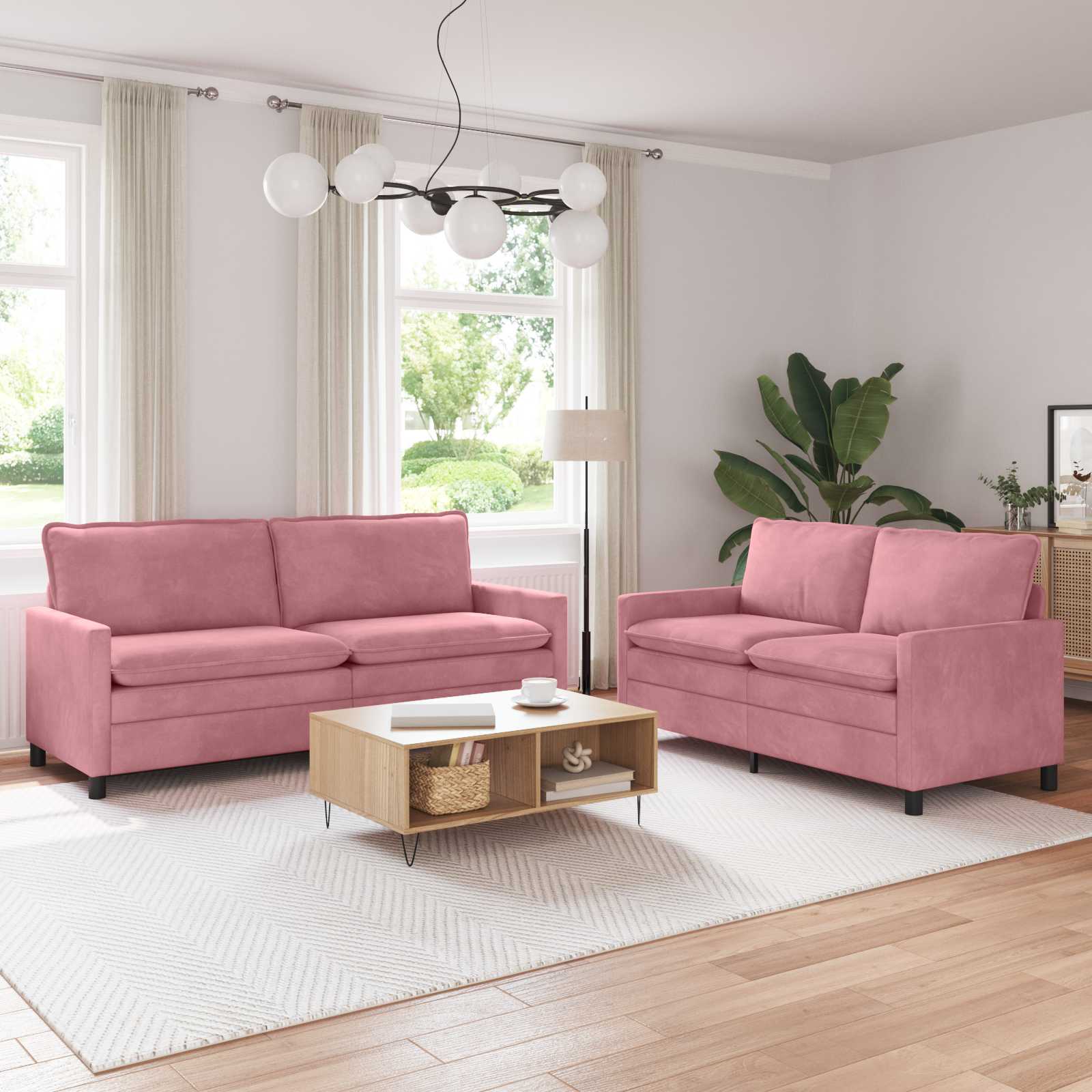 Set sofe 2 pcs Ružičasta Baršun
