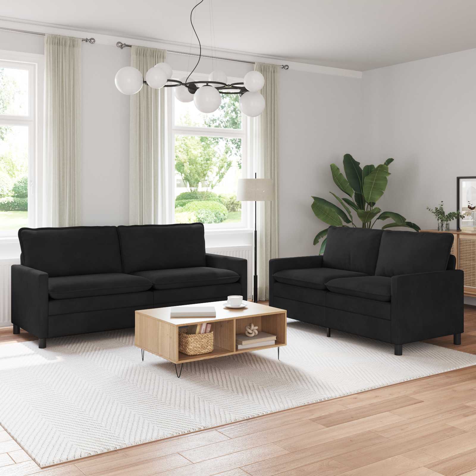 Set sofe 2 pcs Crna Baršun