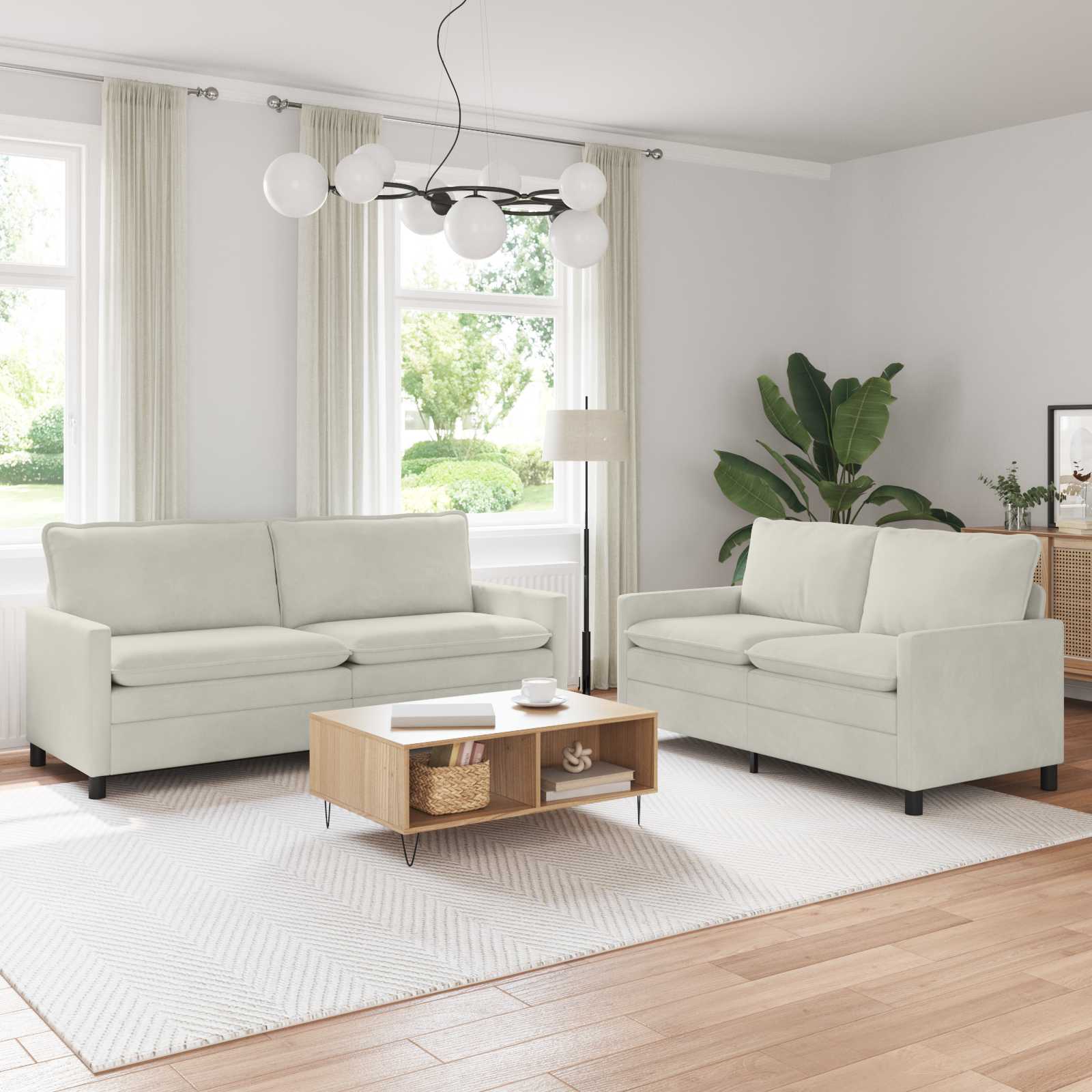 Set sofe 2 pcs Krem Baršun