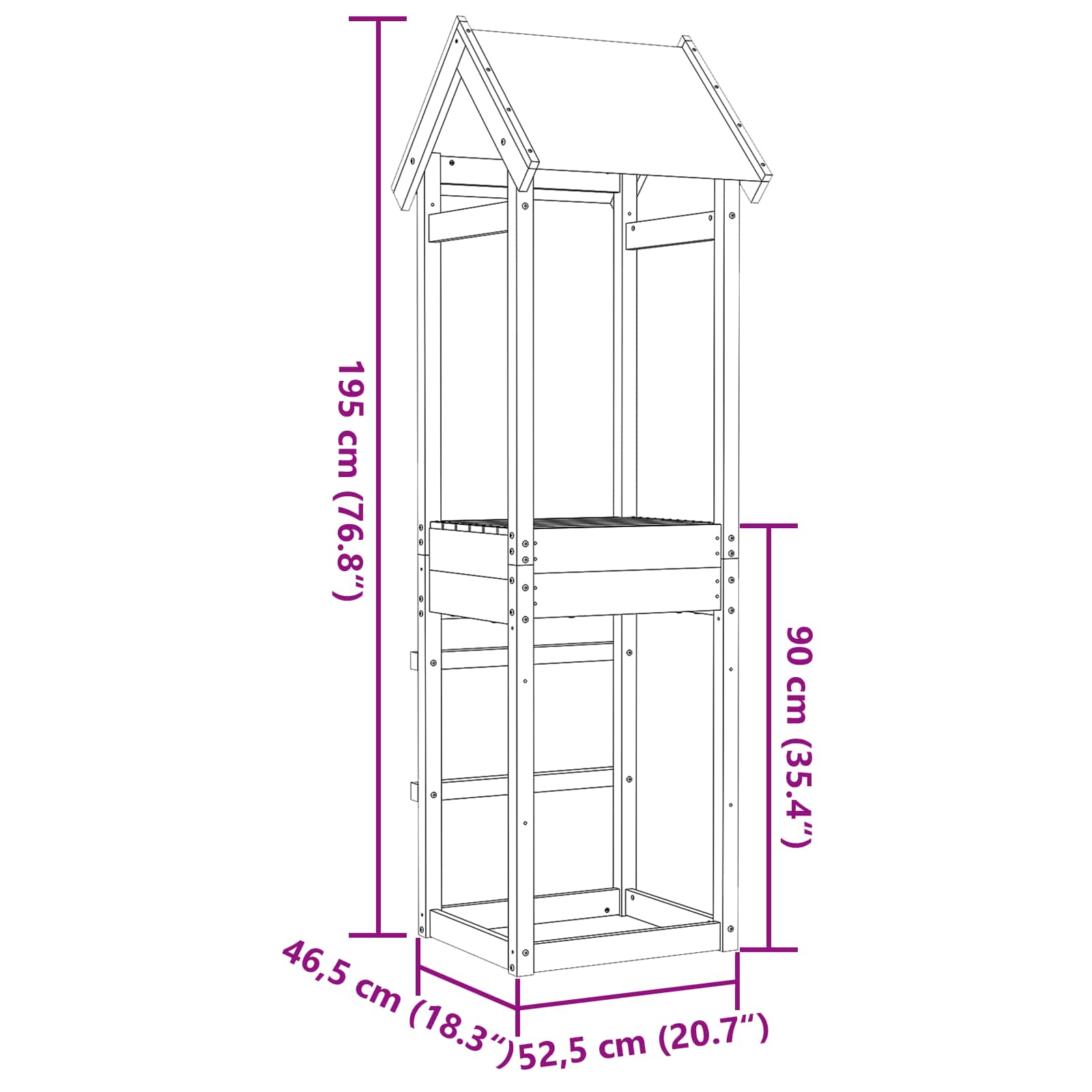 Igraći Toranj Smeđa 52,5 x 46,5 x 195 cm Solidno Douglas Drvo