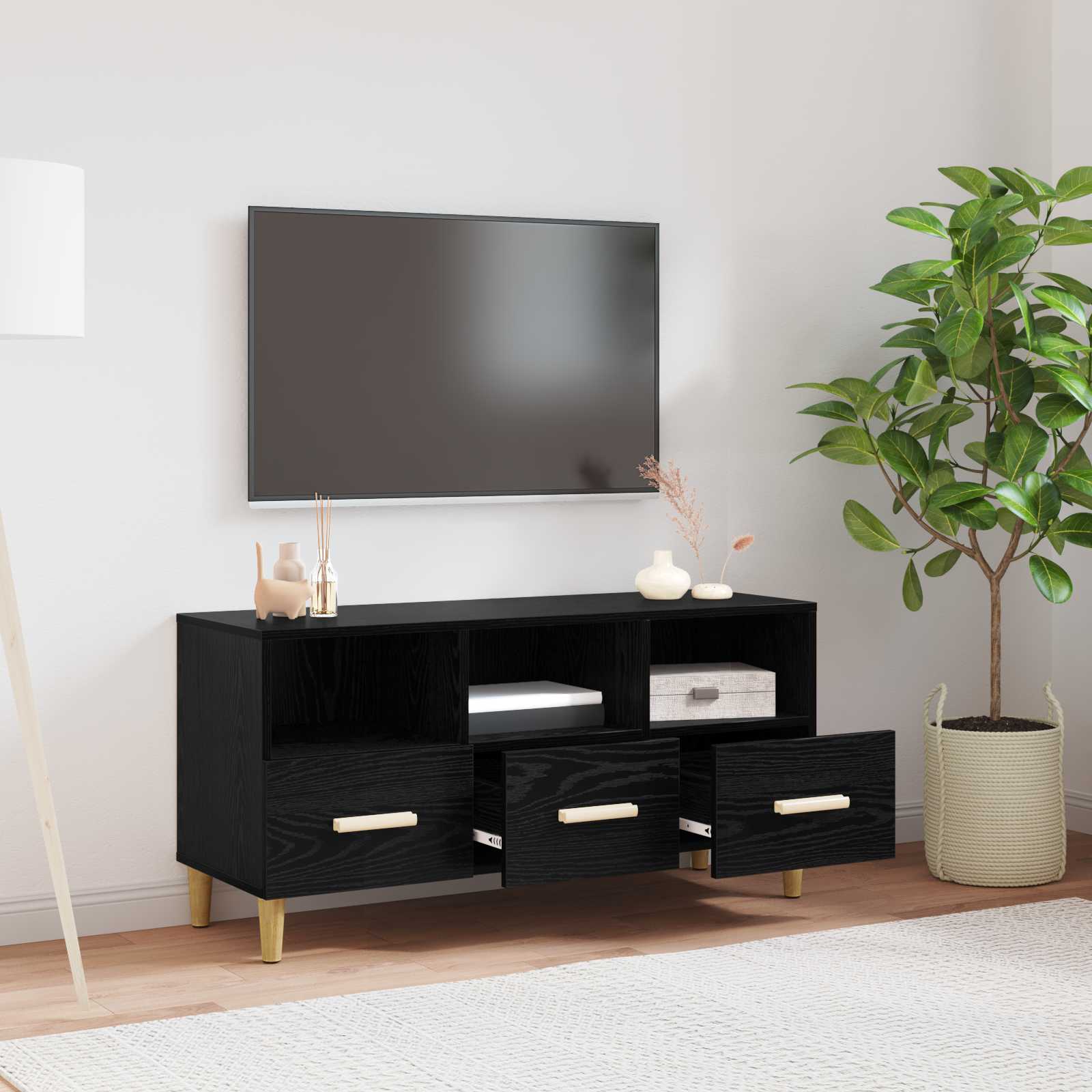 TV ormar Crni hrast 102 x 36 x 50 cm Konstruirano drvo