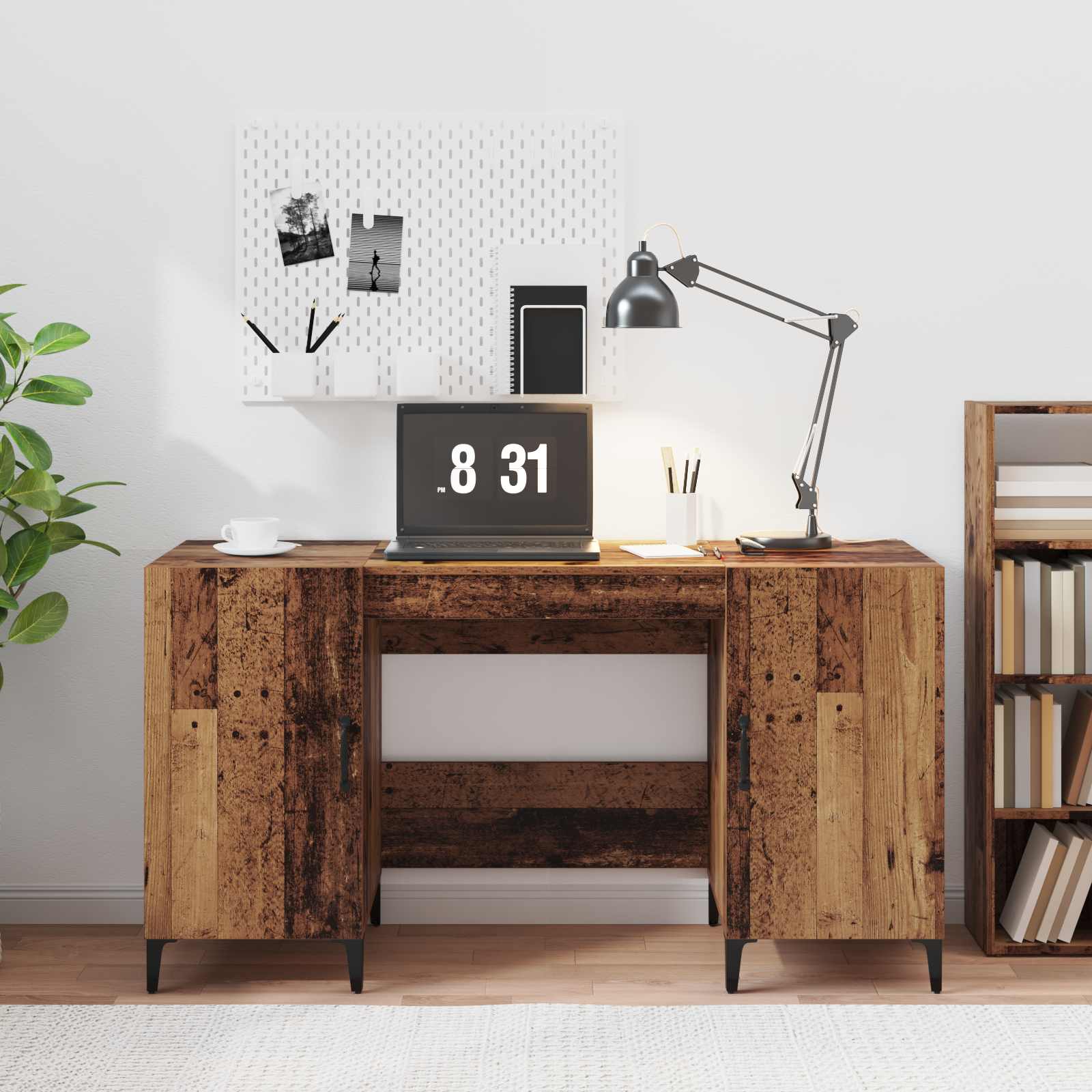 Stol s pohranom Staro drvo 140 x 50 x 75 cm Konstruirano drvo