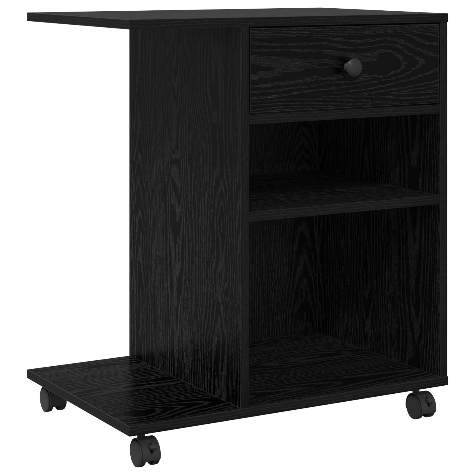 Držač za printer Crni hrast 60 x 40 x 68.5 cm Konstruirano drvo