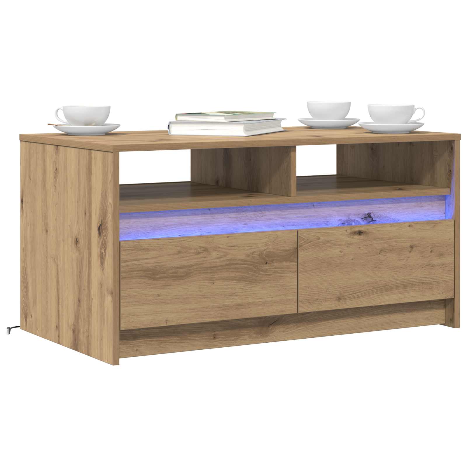 Kava Stol S LED lampica Umjetnička hrastovina 90 x 50 x 45 cm