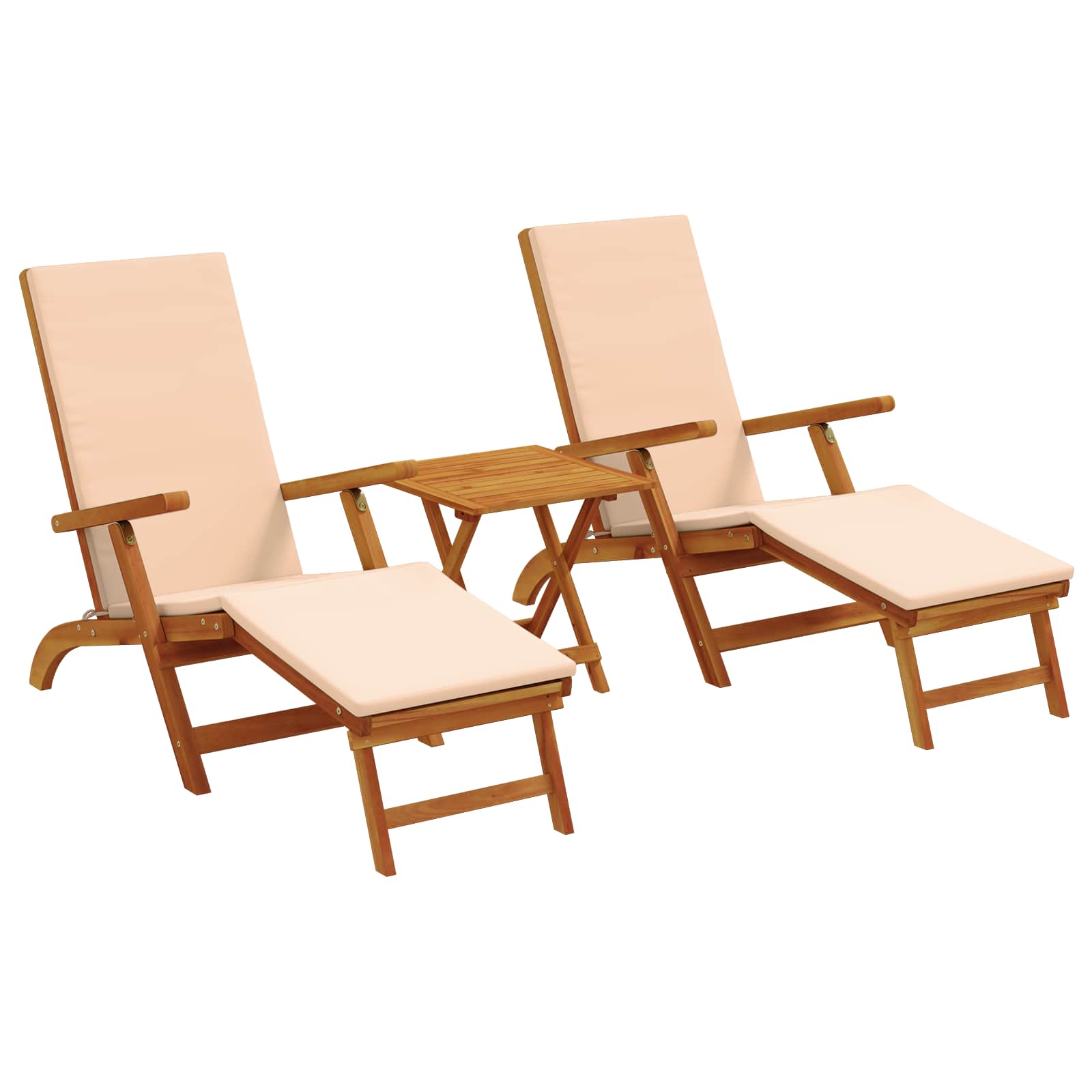 Ležaljka koja se može preklopiti i nagnuti 3 pcs Bež