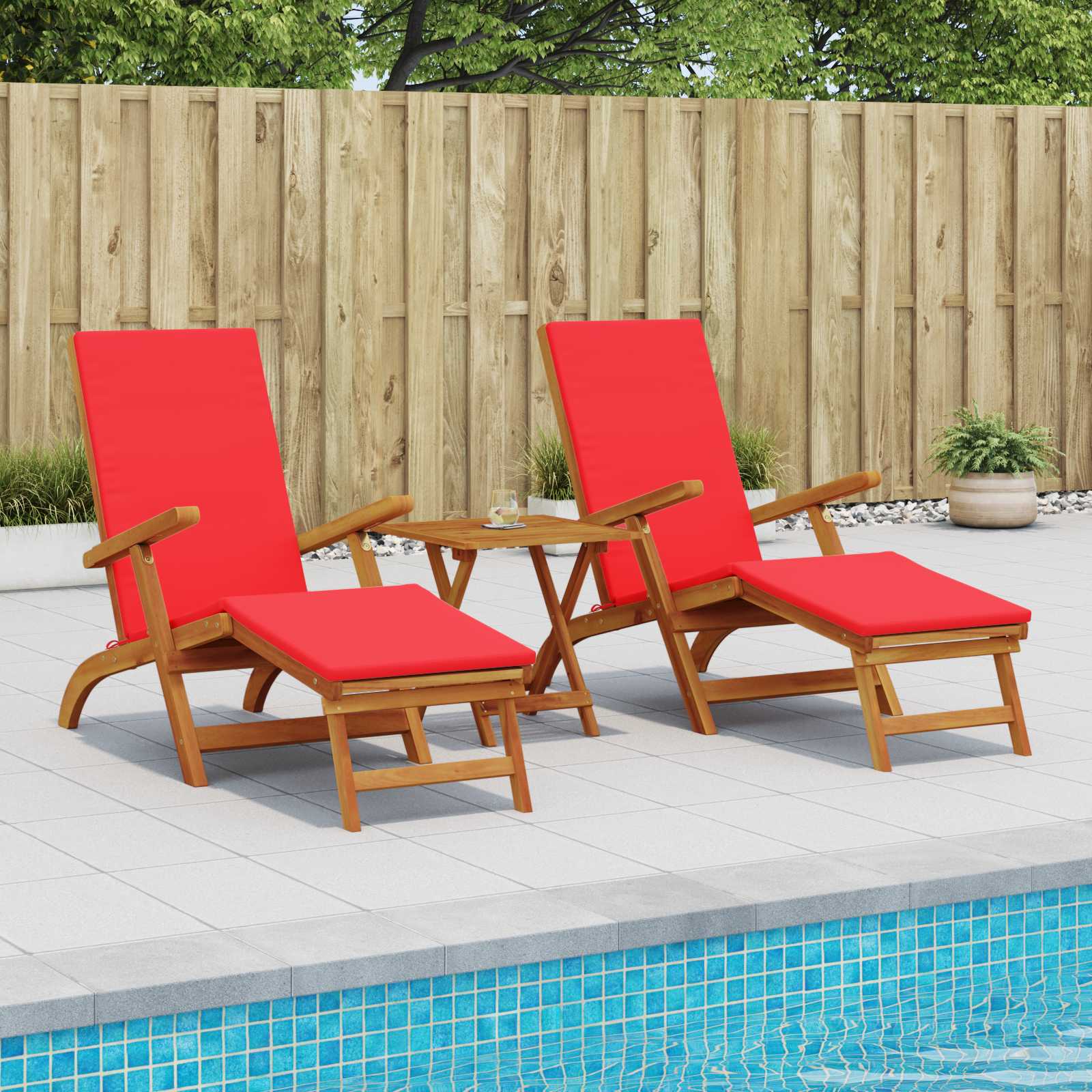 Ležaljka koja se može preklopiti i nagnuti 3 pcs Crvena