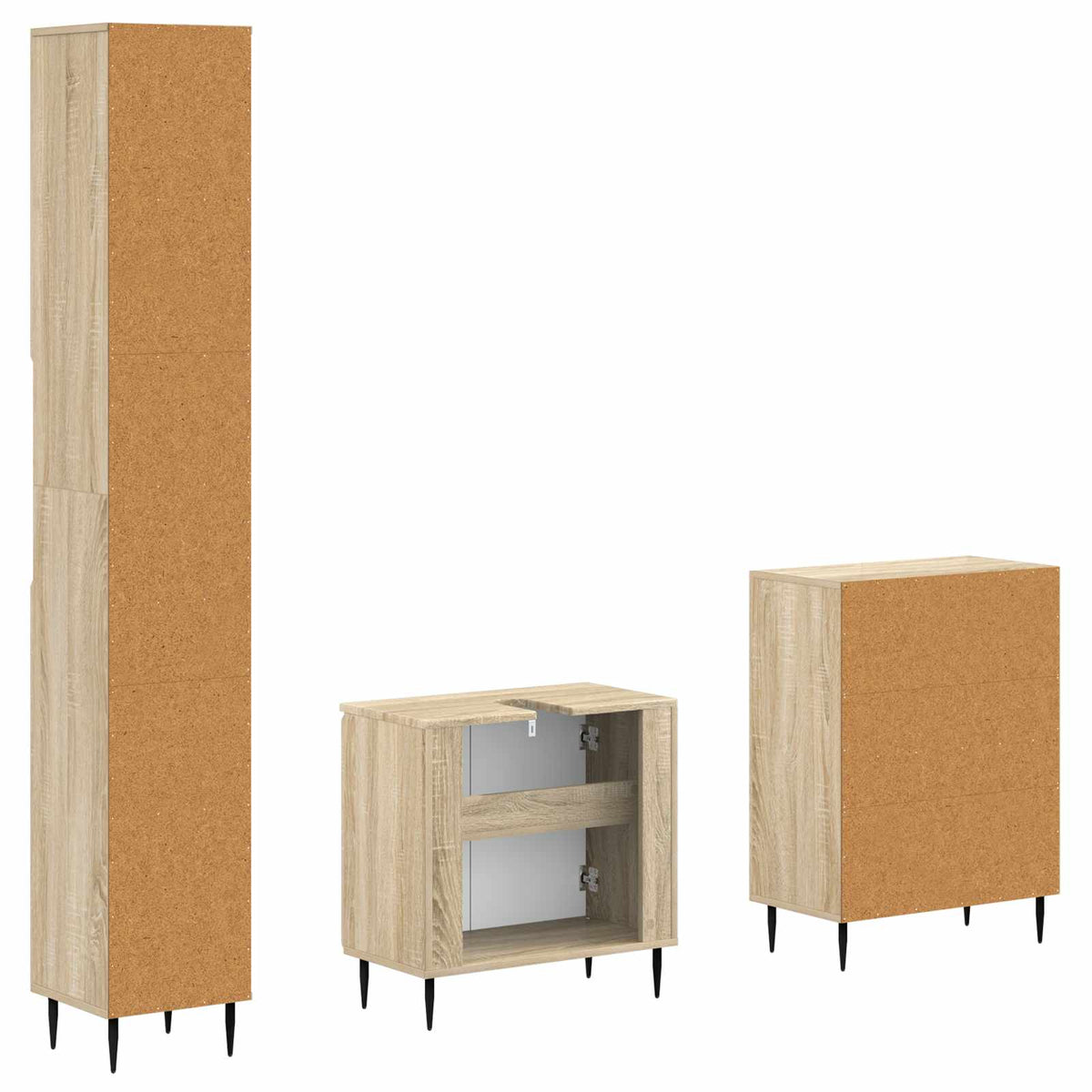 Set za kupaonicu od 3 dijela HAARLEM Hrast sonoma