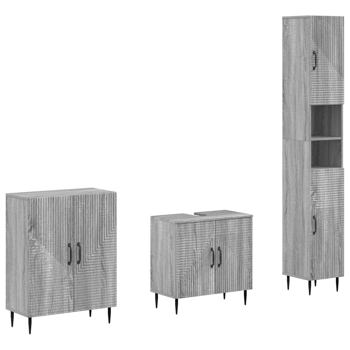 Set za kupaonicu od 3 dijela HAARLEM Siva Sonoma