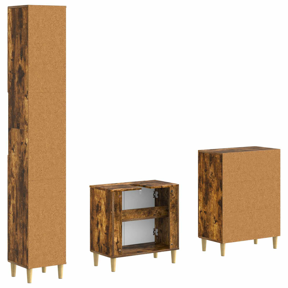 Set za kupaonicu od 3 dijela DELFT Dimljeni hrast