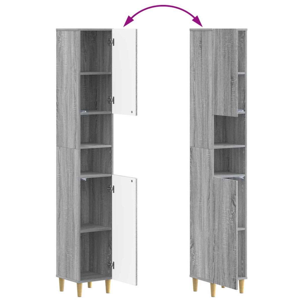 Set kupaonskih ormara od 2 dijela ARNHEM Siva Sonoma