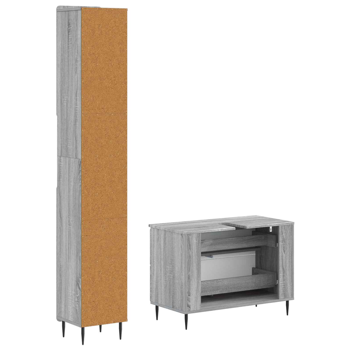 Set kupaonskih ormara od 2 dijela HAARLEM Siva Sonoma