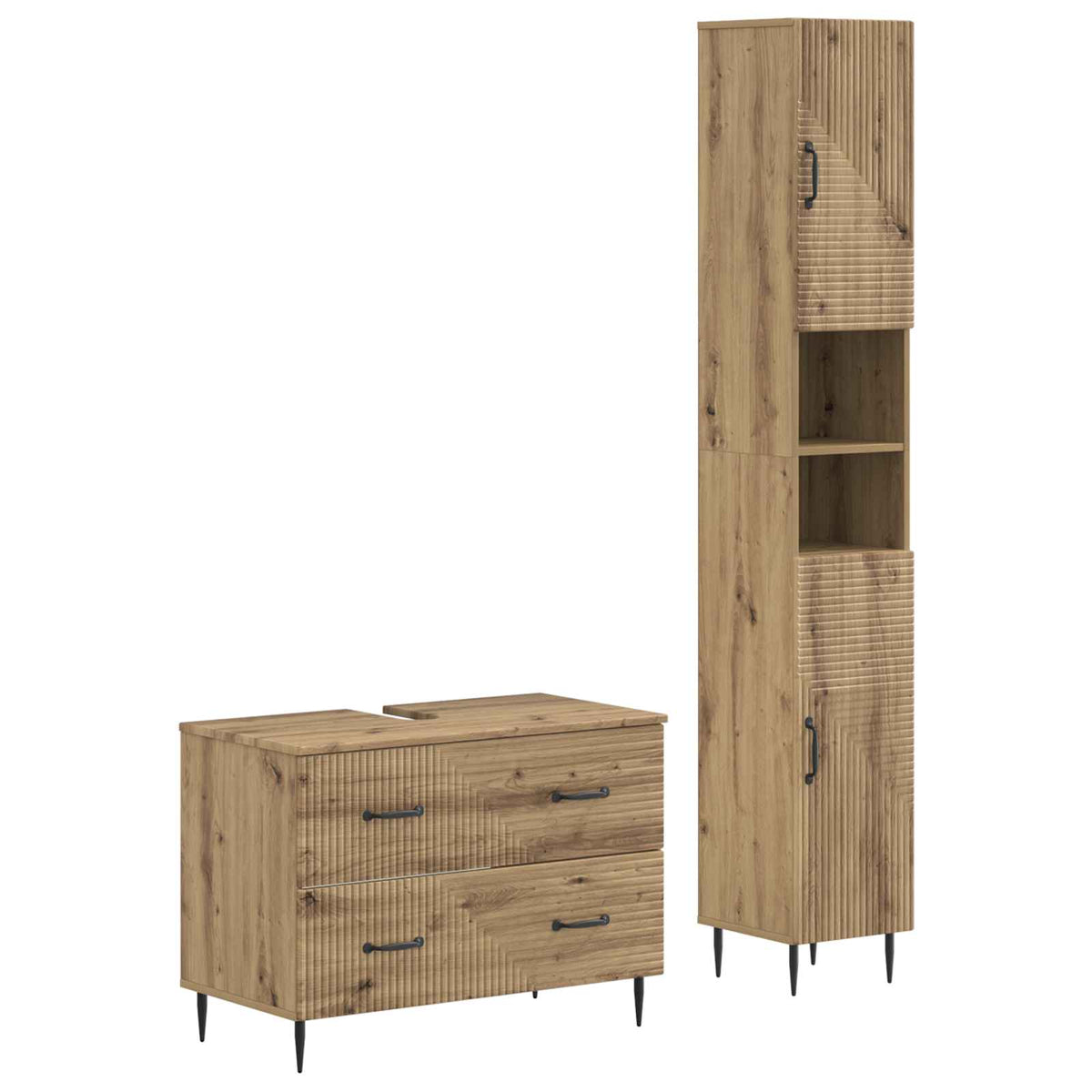 Set kupaonskih ormara od 2 dijela HAARLEM Hrast artisan
