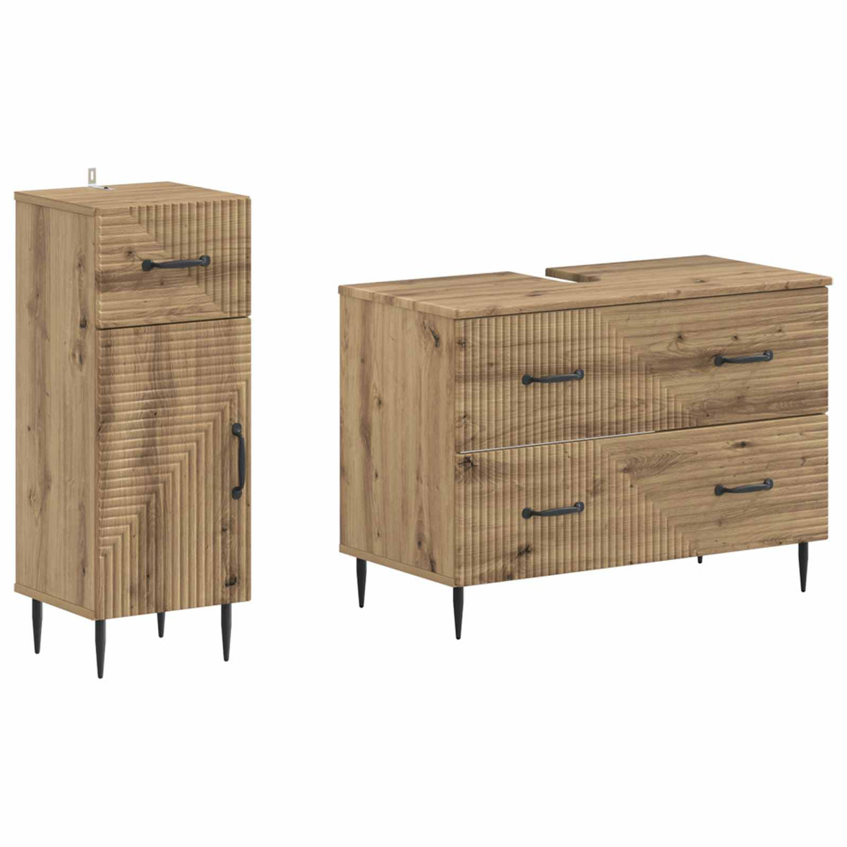 Set kupaonskih ormara od 2 dijela HAARLEM Hrast artisan
