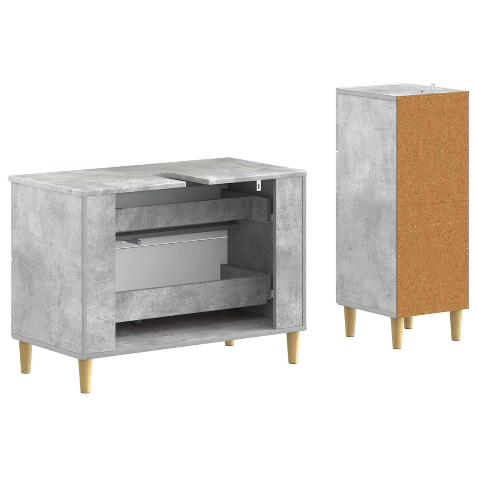Set kupaonskih ormara od 2 dijela DELFT Betonska siva
