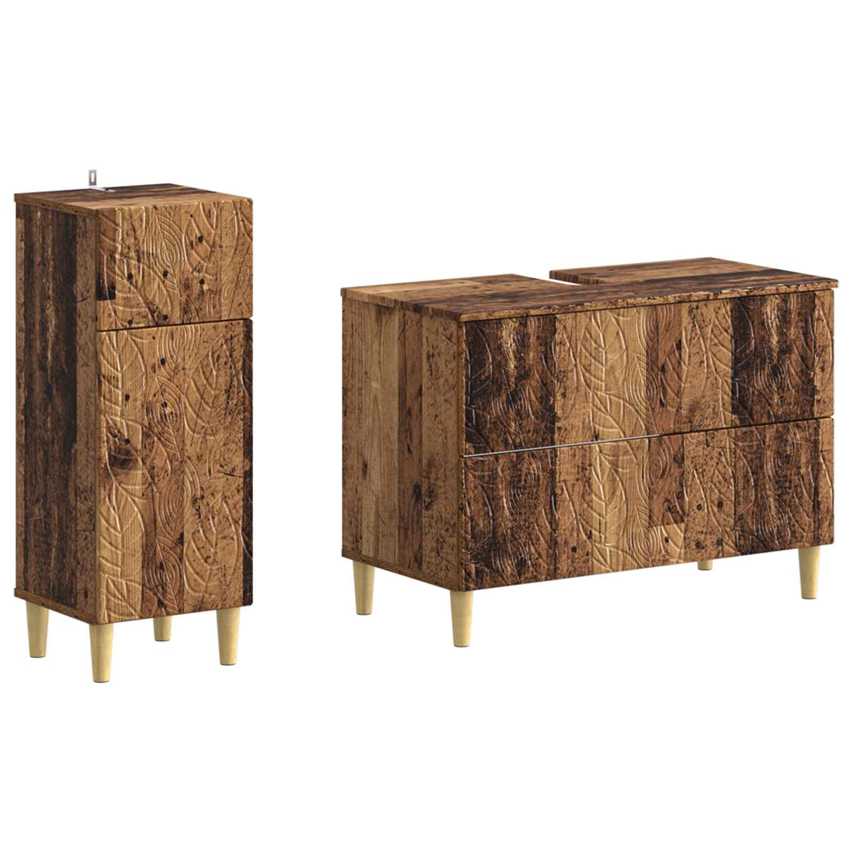 Set kupaonskih ormara od 2 dijela DELFT Staro drvo