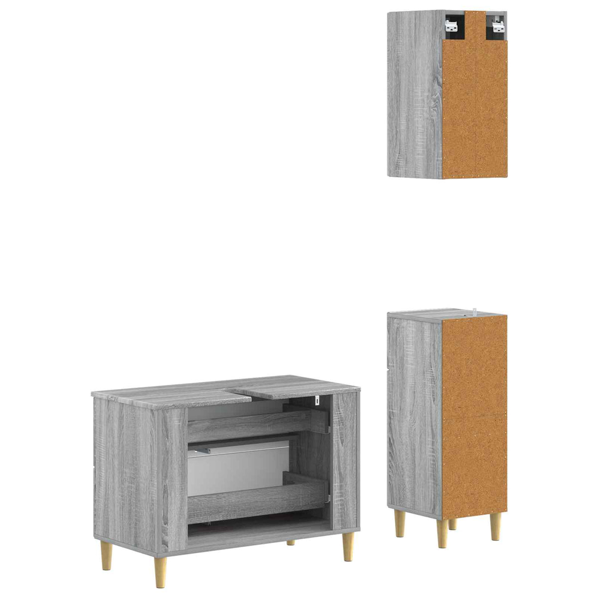 Set za kupaonicu od 3 dijela ARNHEM Siva Sonoma