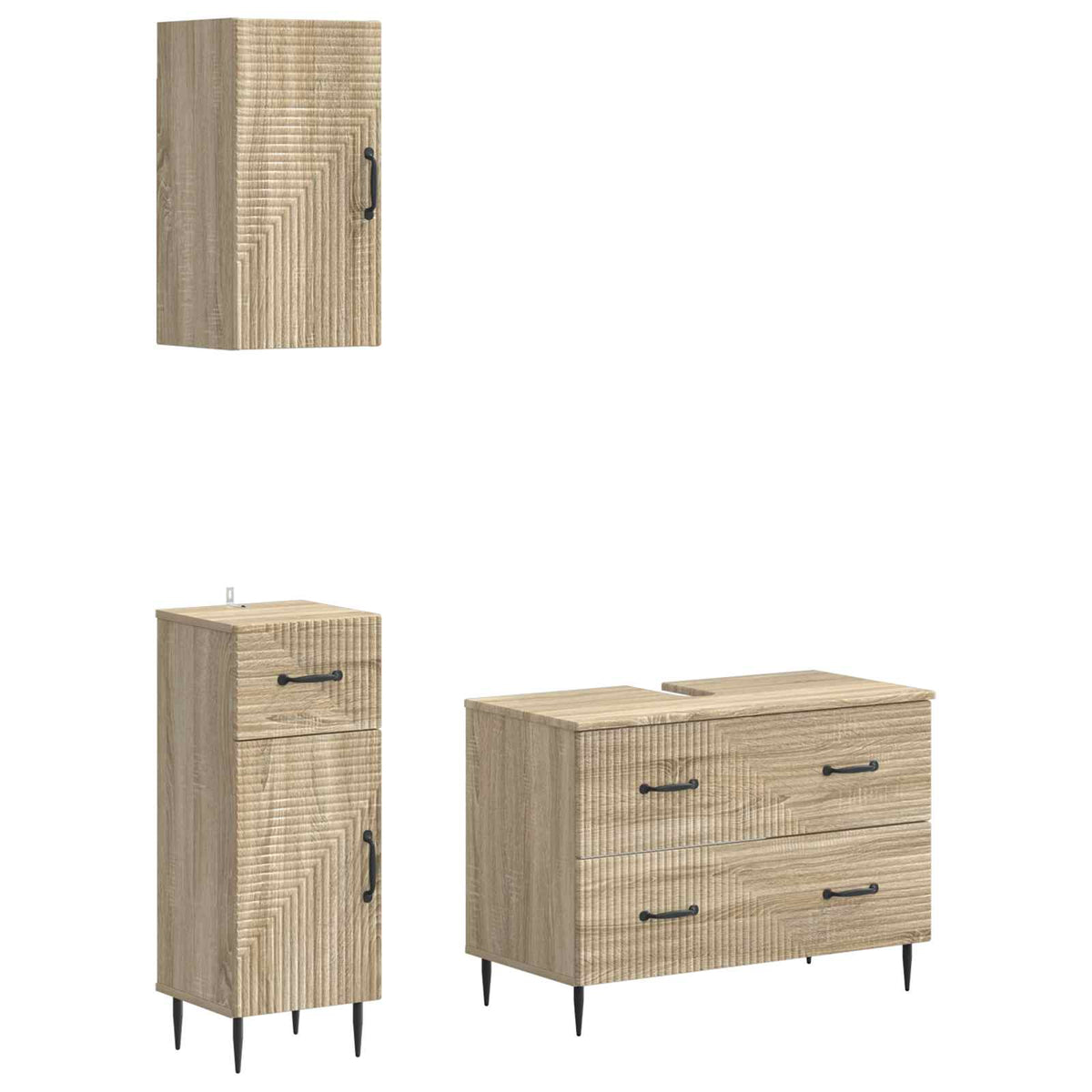 Set za kupaonicu od 3 dijela HAARLEM Hrast sonoma