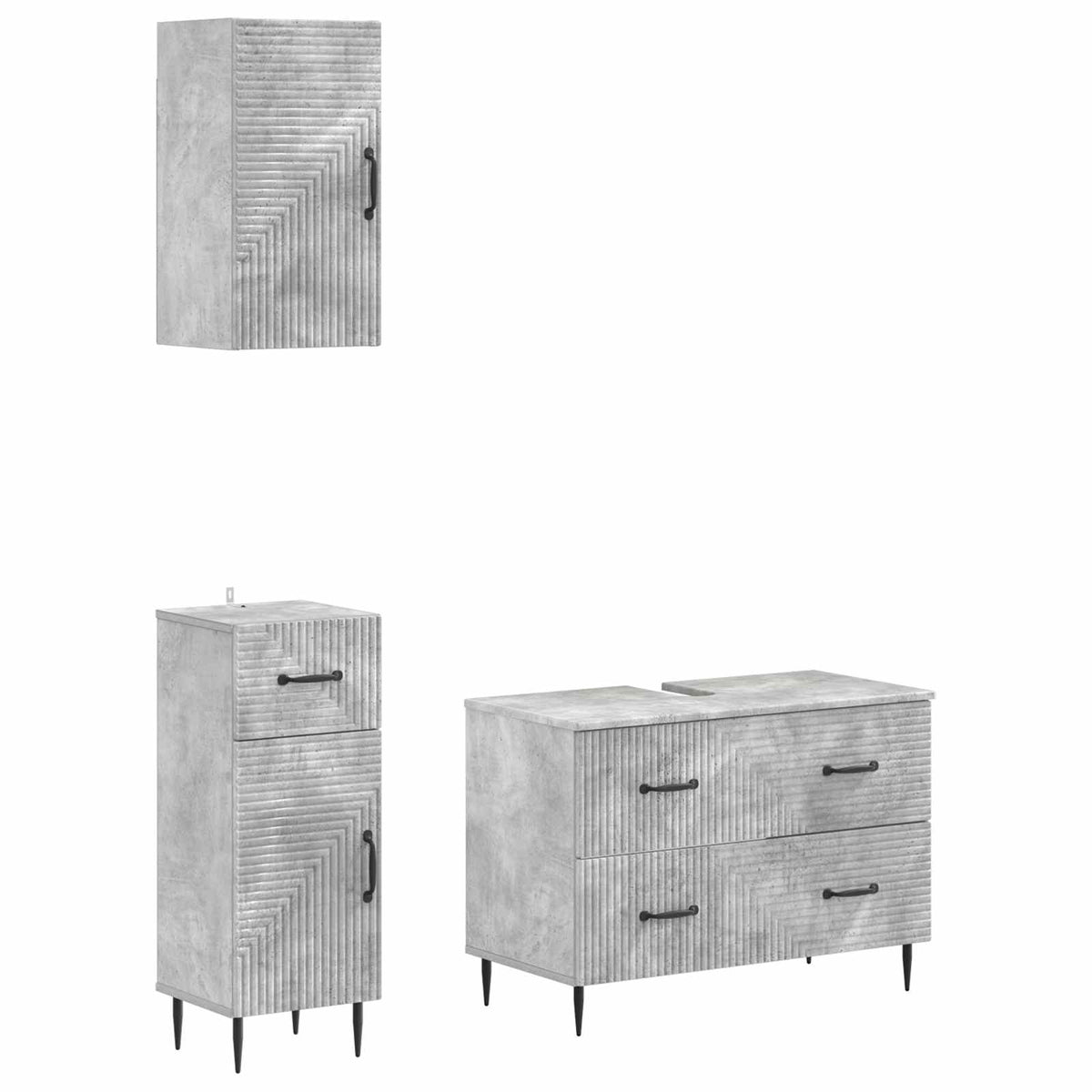 Set za kupaonicu od 3 dijela HAARLEM Betonska siva