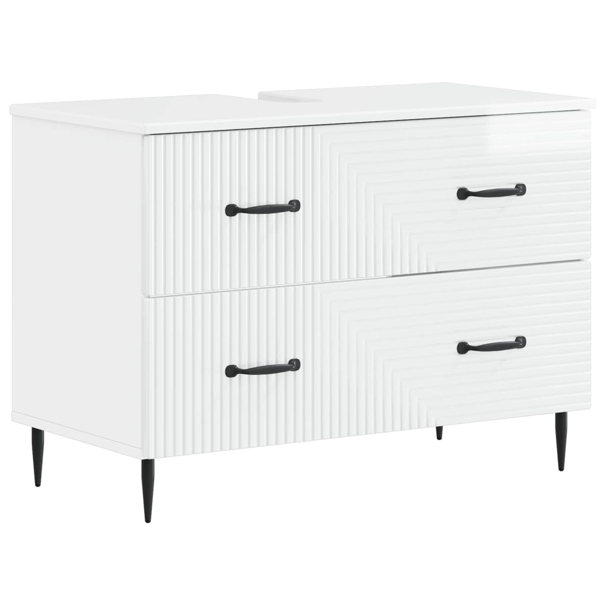 Set za kupaonicu od 3 dijela HAARLEM Bijela visokog sjaja