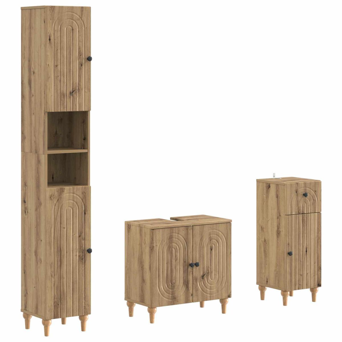 Set za kupaonicu od 3 dijela ALKMAAR Konstruirano drvo