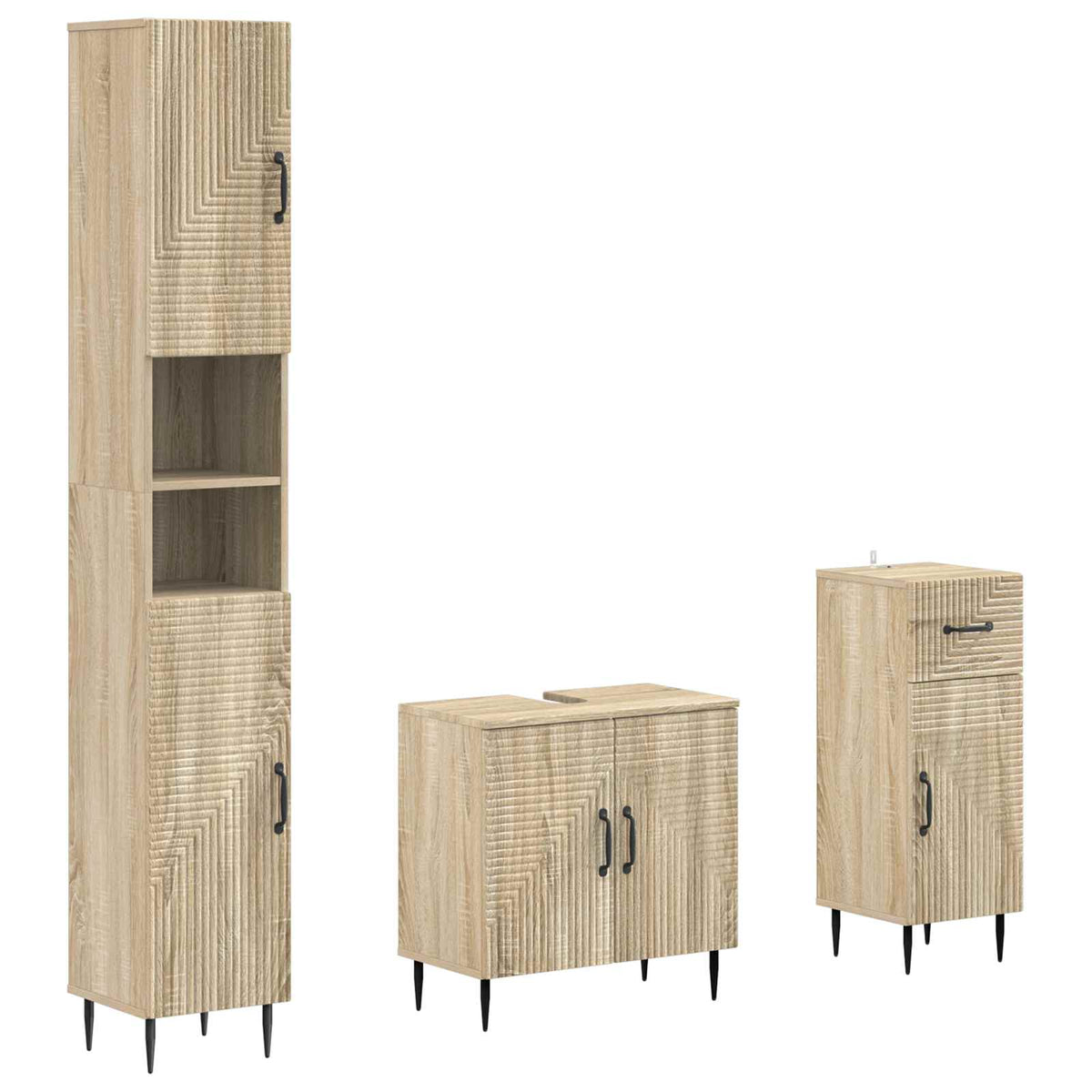 Set za kupaonicu od 3 dijela HAARLEM Konstruirano drvo