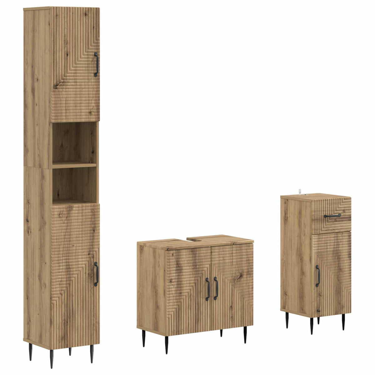 Set za kupaonicu od 3 dijela HAARLEM Konstruirano drvo