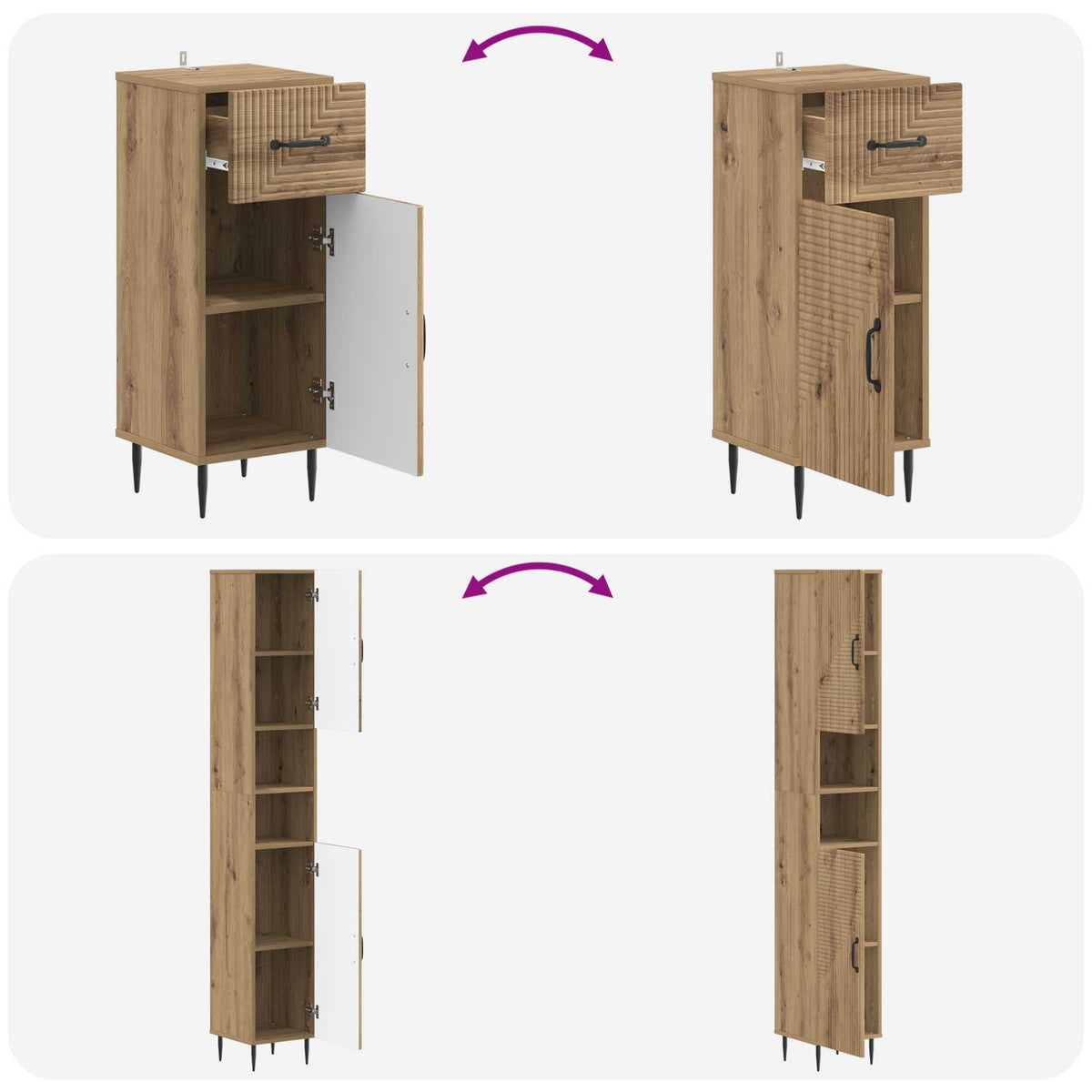 Set za kupaonicu od 3 dijela HAARLEM Konstruirano drvo