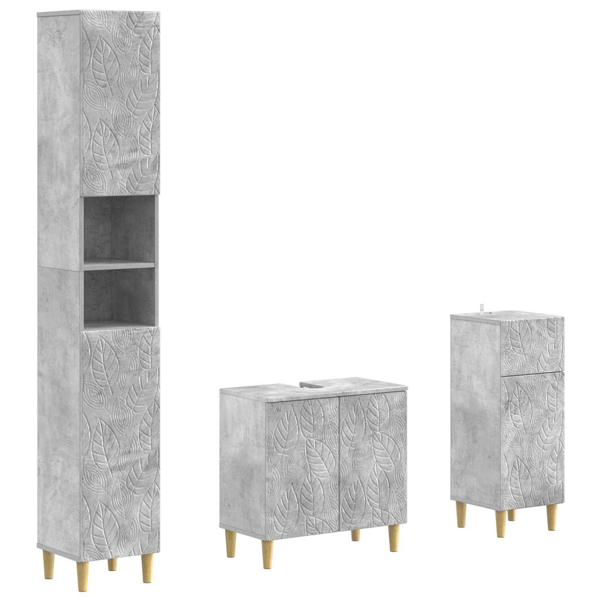 Set za kupaonicu od 3 dijela DELFT Konstruirano drvo