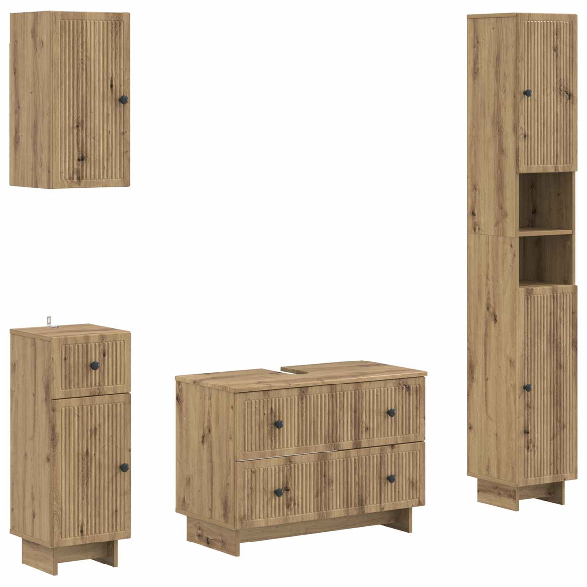 Set kupaonskih ormara od 4 dijela EDE Hrast artisan