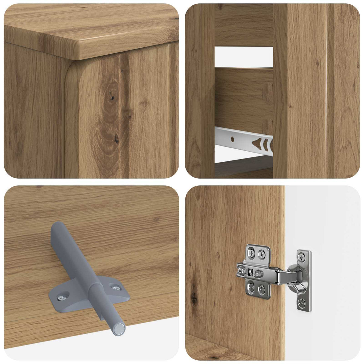 Set kupaonskih ormara od 4 dijela ZWOLLE Hrast artisan