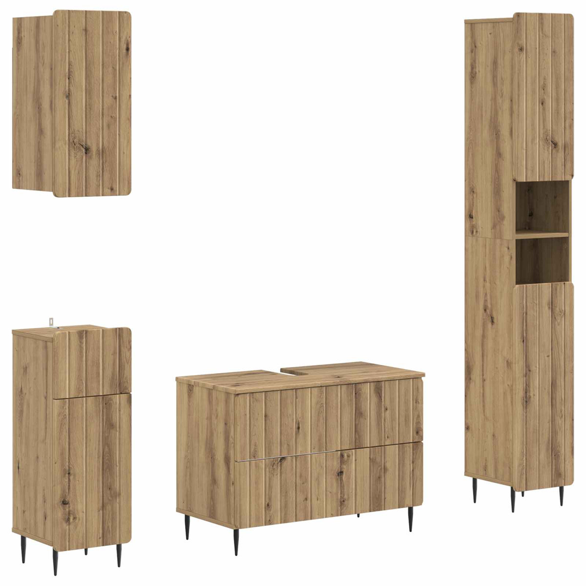 Set kupaonskih ormara od 4 dijela ZWOLLE Hrast artisan