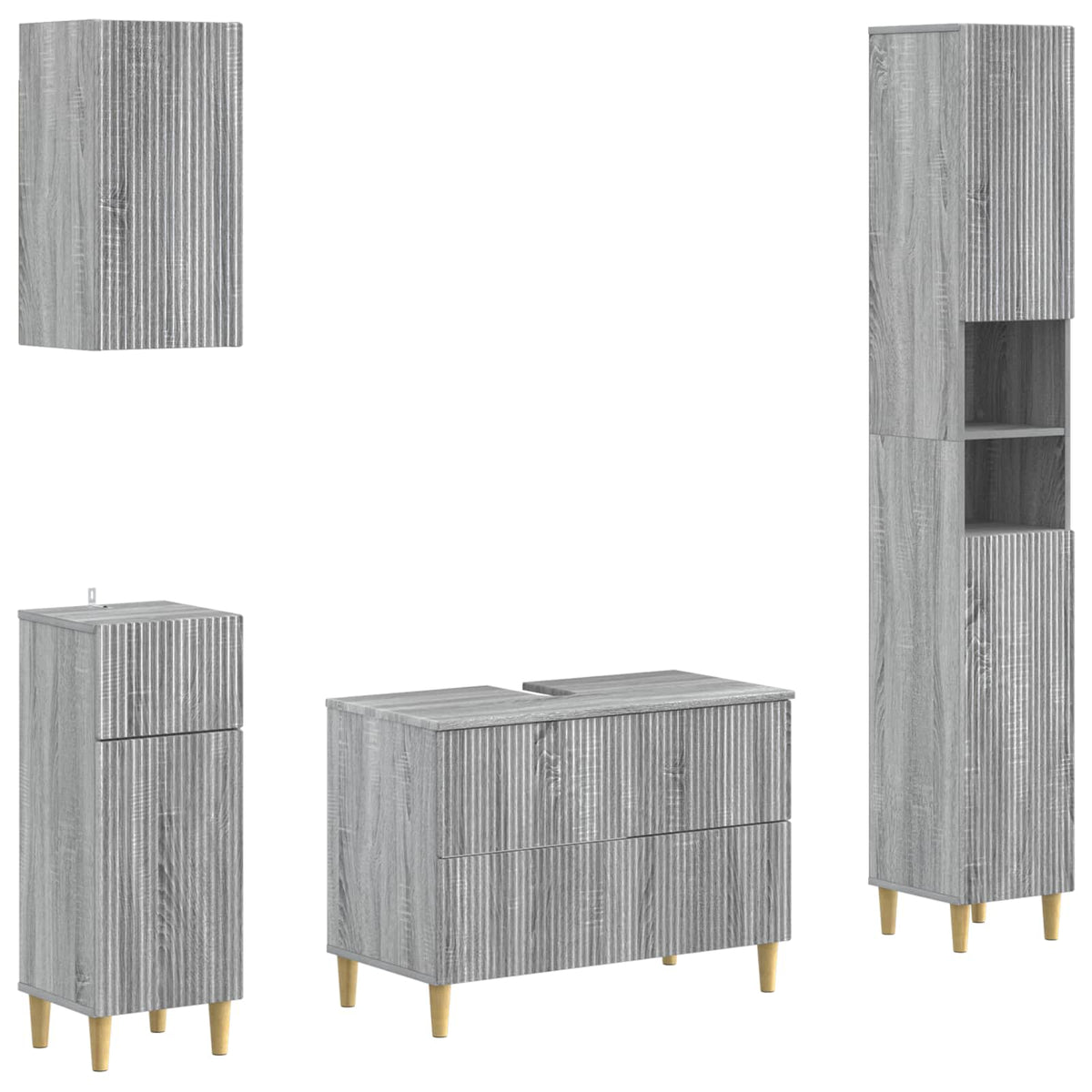 Set kupaonskih ormara od 4 dijela ARNHEM Siva Sonoma