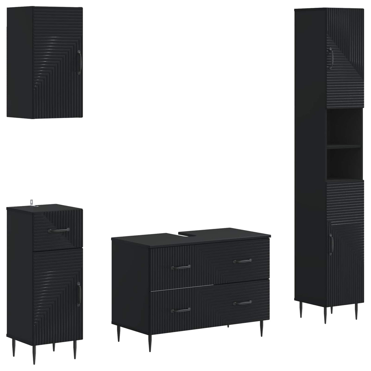 Set kupaonskih ormara od 4 dijela HAARLEM Crna