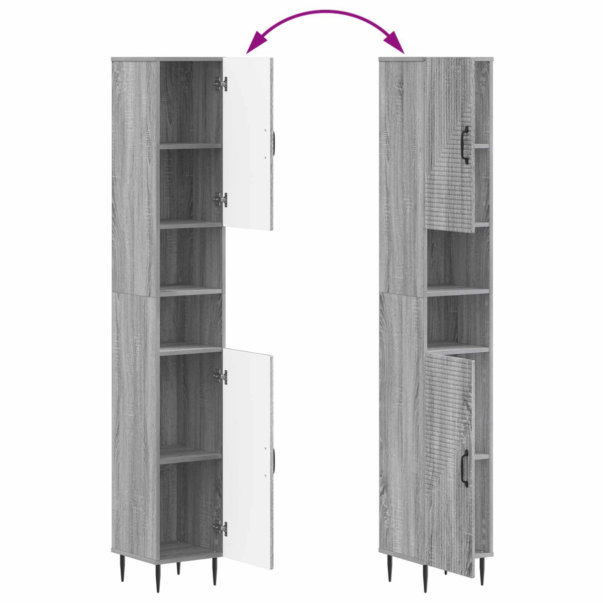 Set kupaonskih ormara od 4 dijela HAARLEM Siva Sonoma