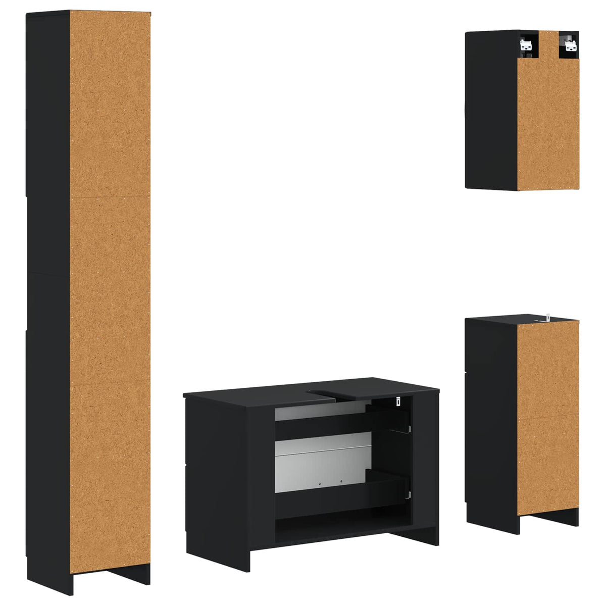 Set kupaonskih ormara od 4 dijela UTRECHT Crna