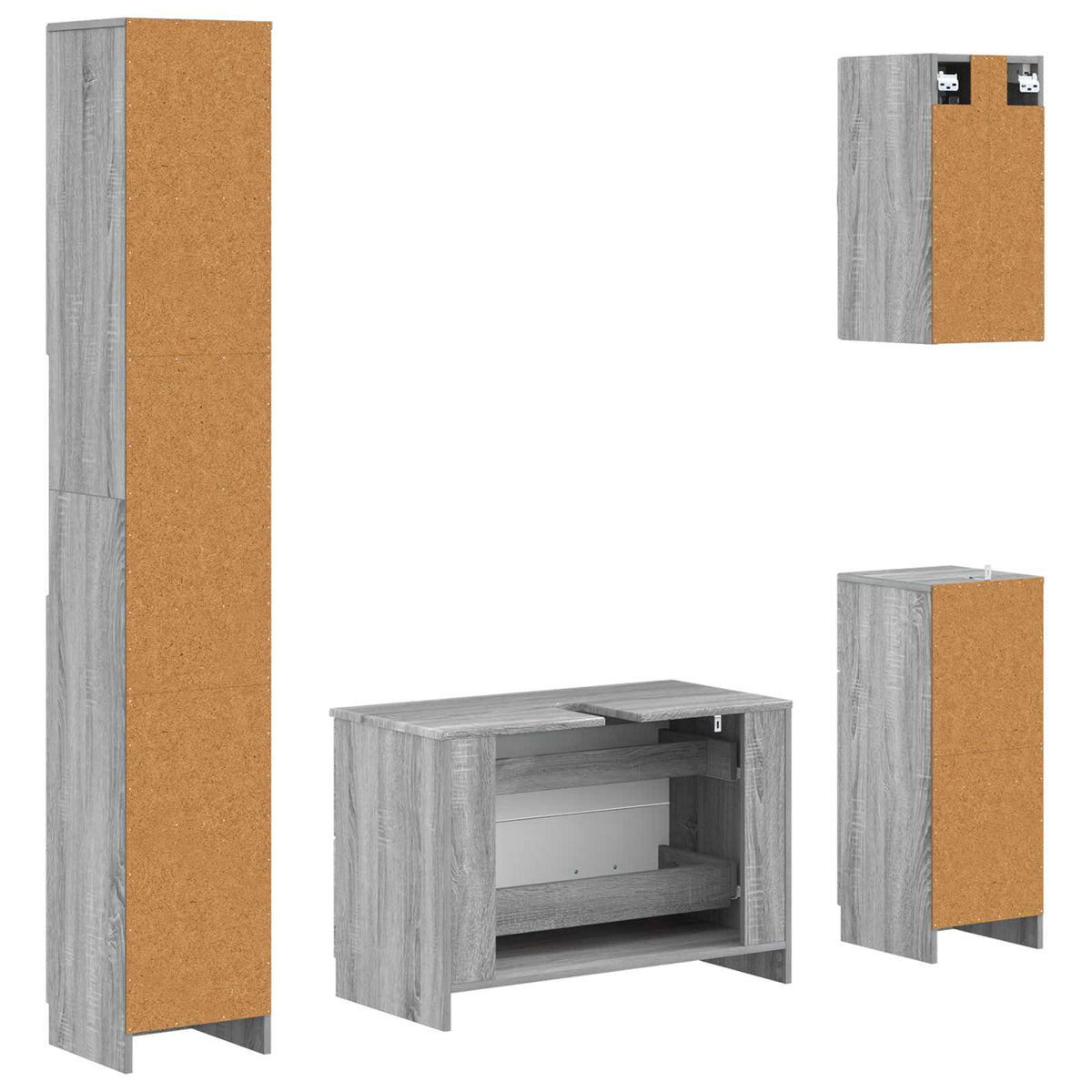 Set kupaonskih ormara od 4 dijela UTRECHT Siva Sonoma