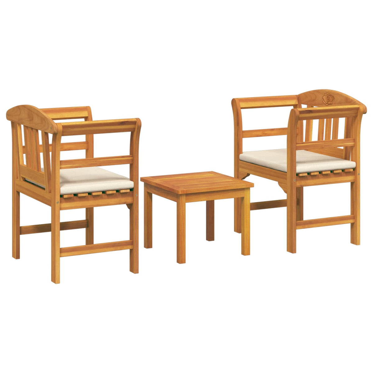 Set za odmaranje u vrtu s jastukom 3 pcs Čvrsto drvo akacije