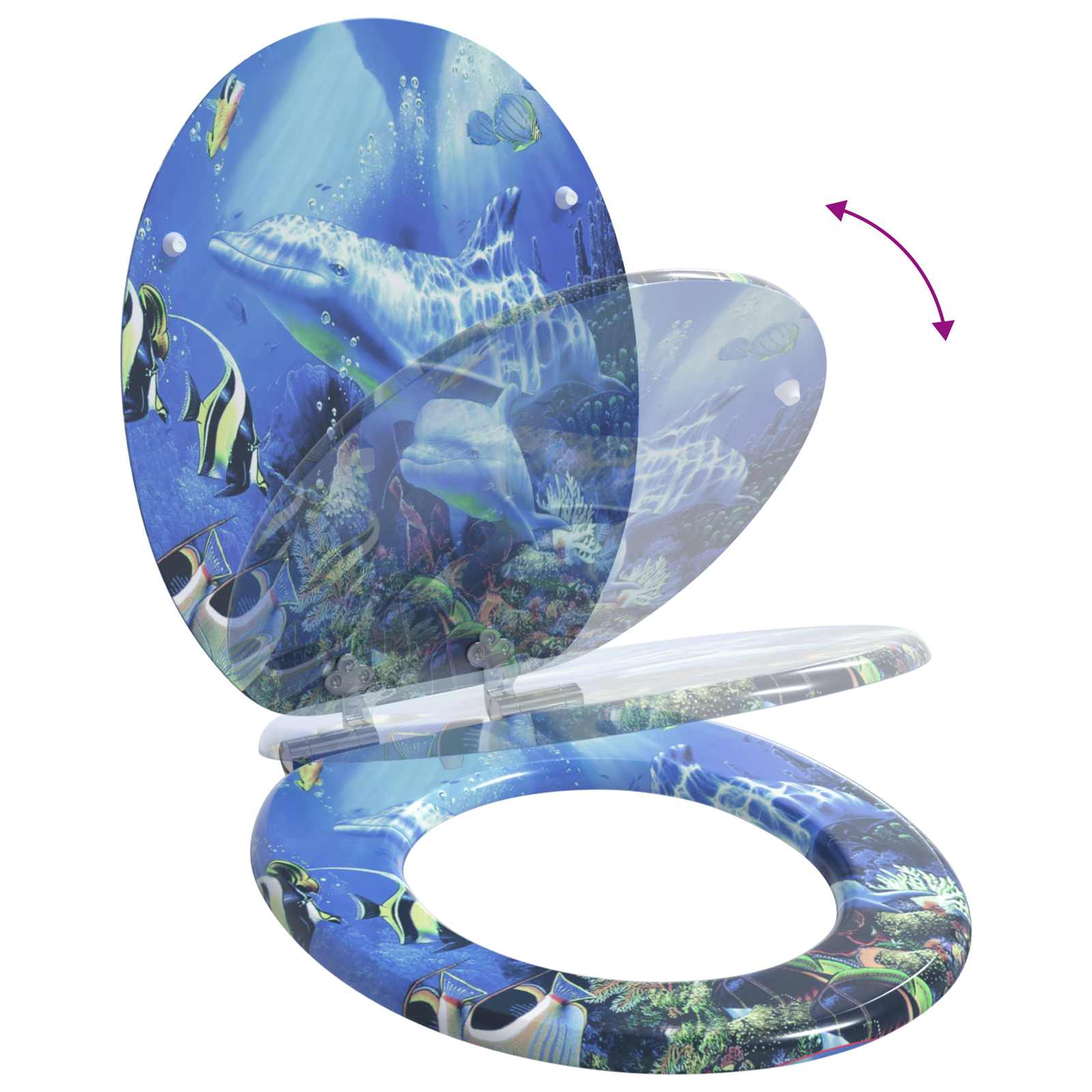 Toaletna sjedala s mekim zatvaranjem Plava 44 x 38 cm MDF ploča