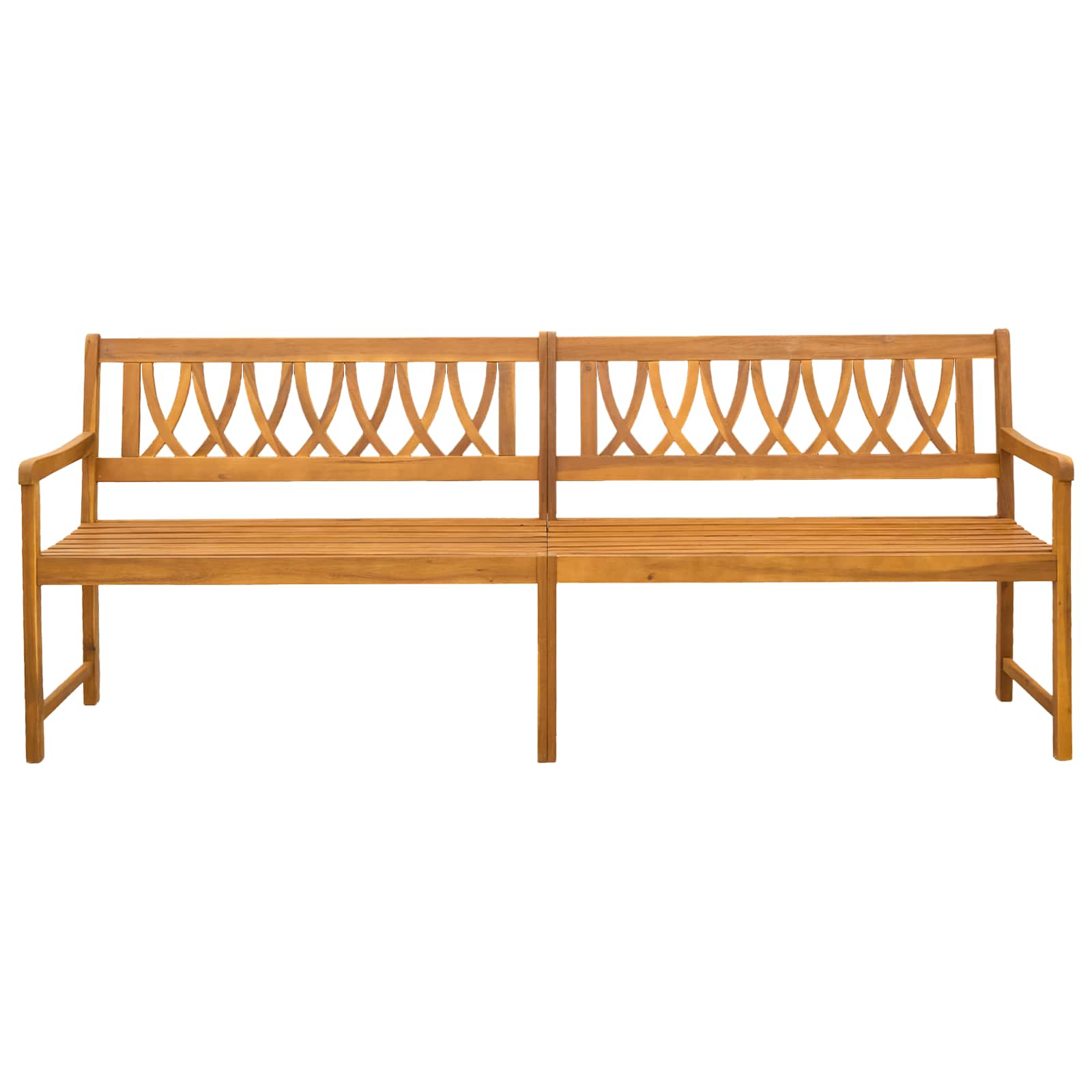 Vanjska klupa Prirodna 220 x 55,5 x 90 cm Čvrsto drvo akacije