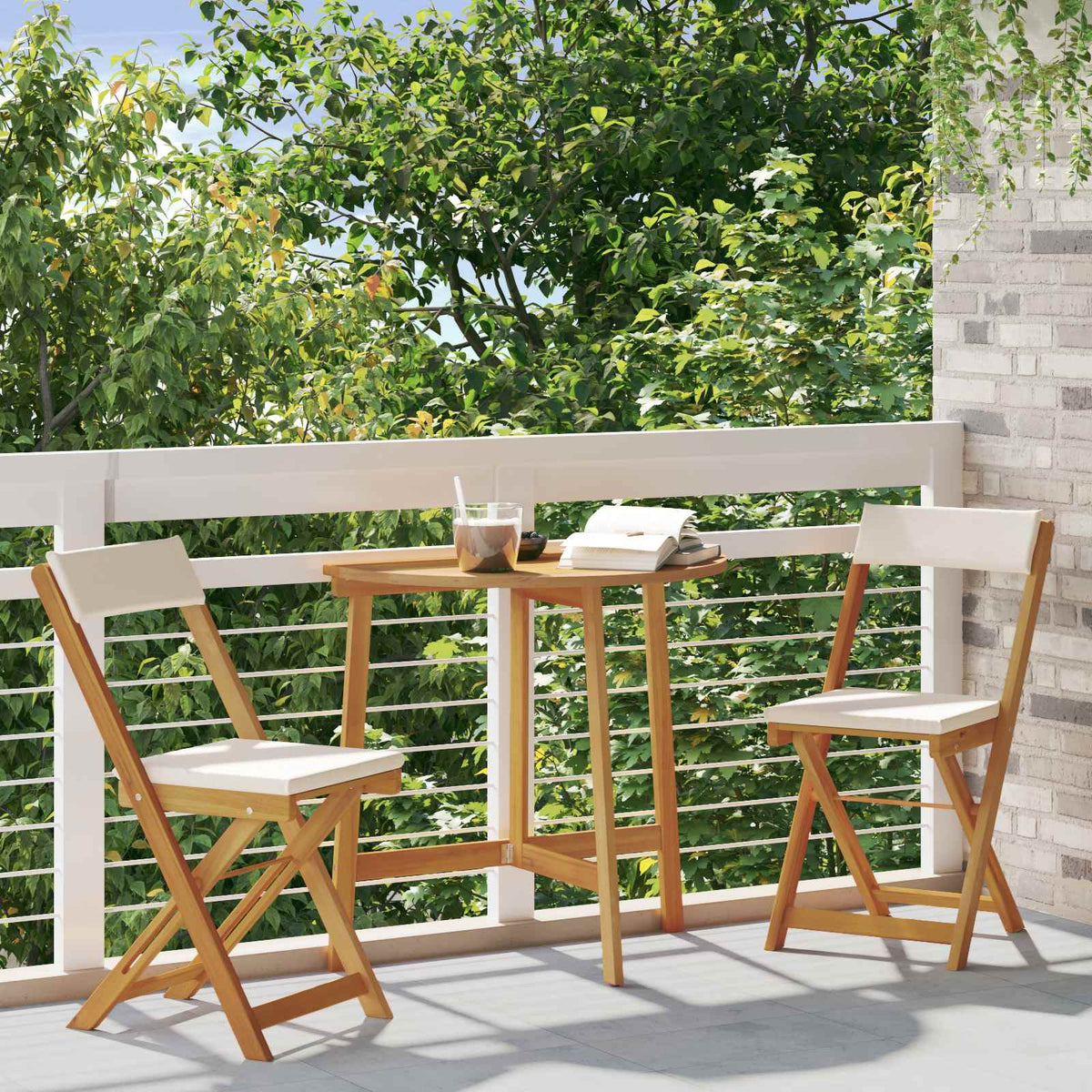 Vanjske bistro stolice 2 pcs Krem bijela 40 x 53 x 80 cm