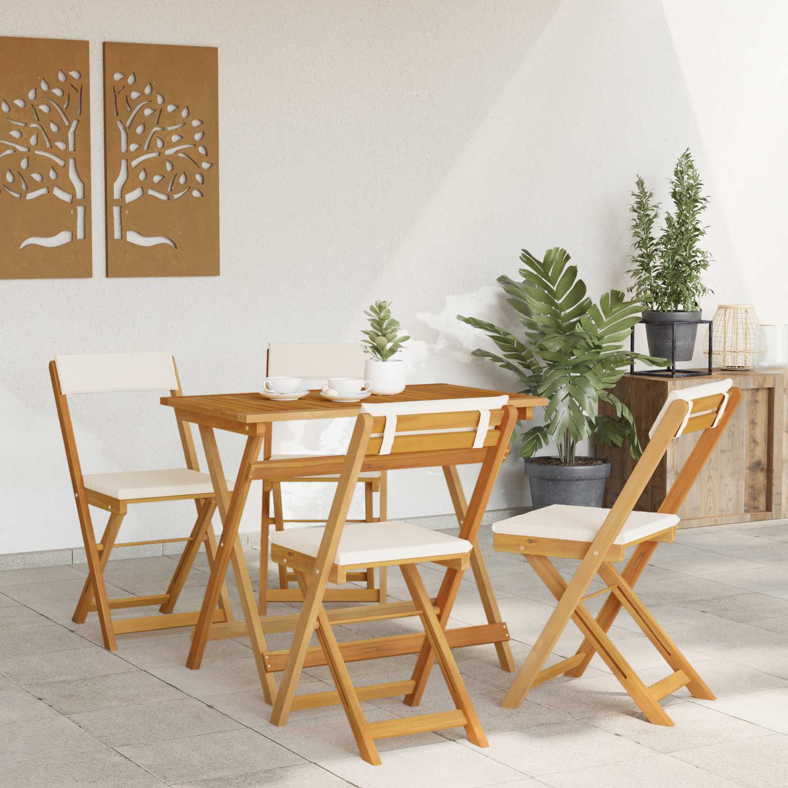 Vanjske bistro stolice 4 pcs Krem bijela 40 x 53 x 80 cm