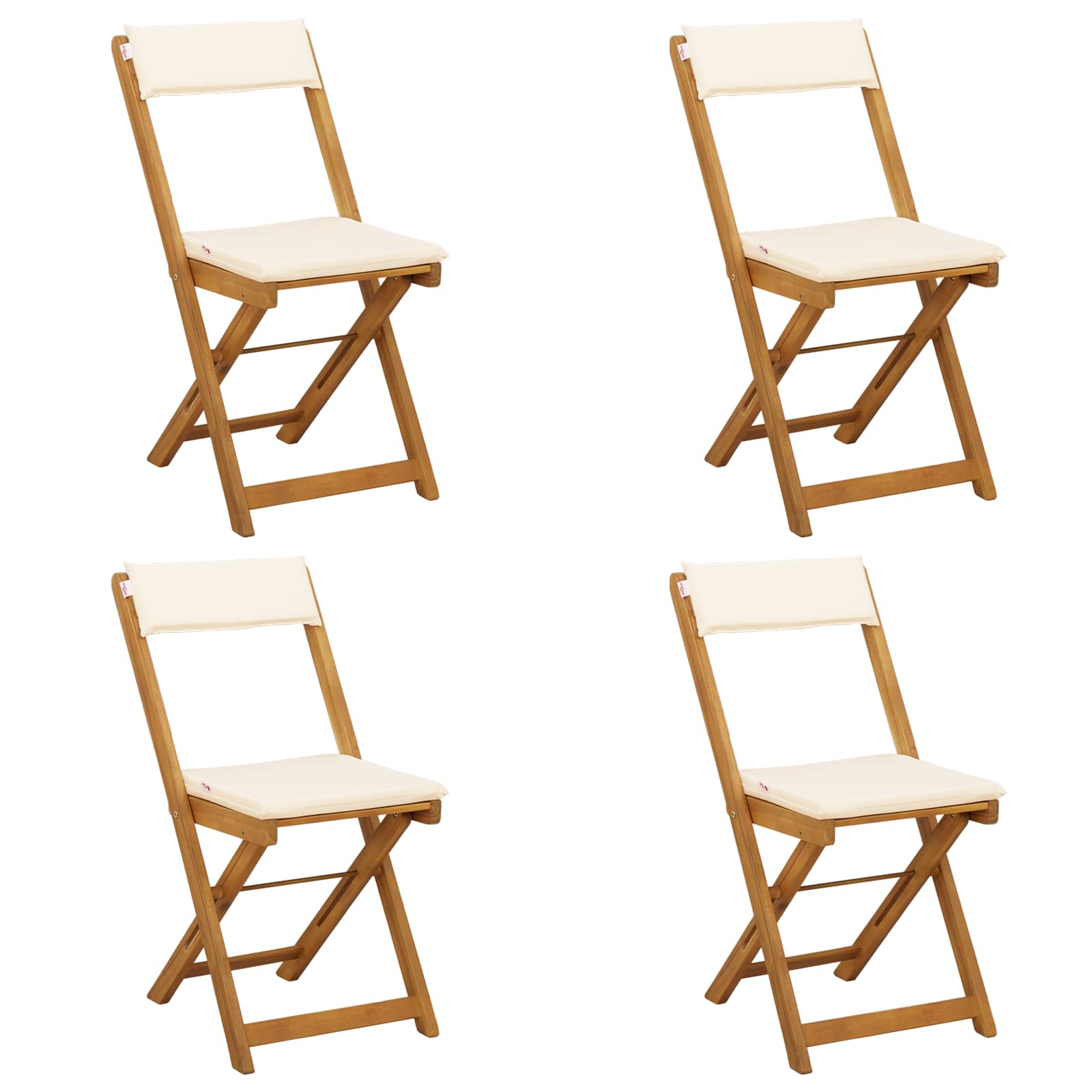 Vanjske bistro stolice 4 pcs Krem bijela 40 x 53 x 80 cm