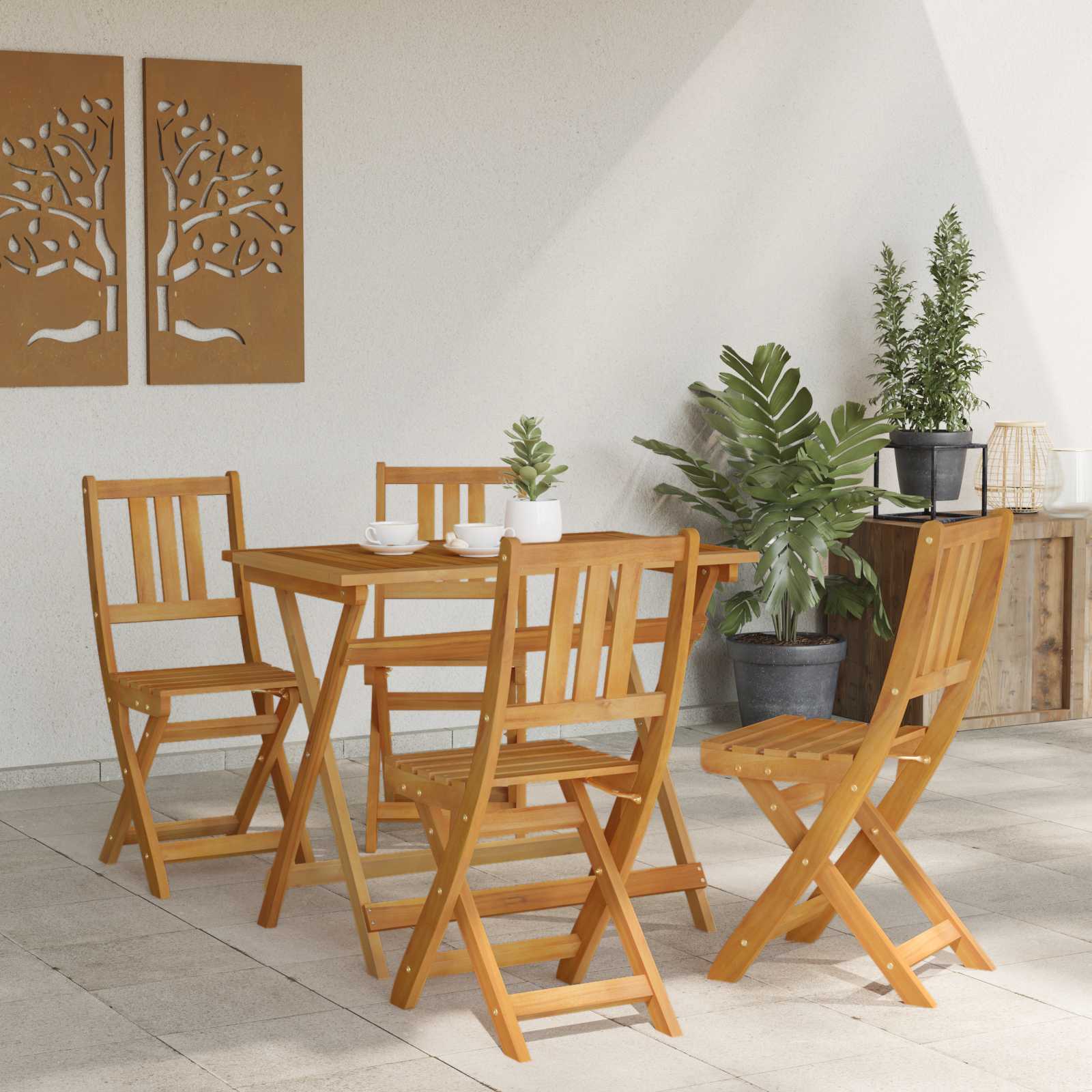 Vanjske bistro stolice 4 pcs Prirodna 40 x 42 x 85 cm