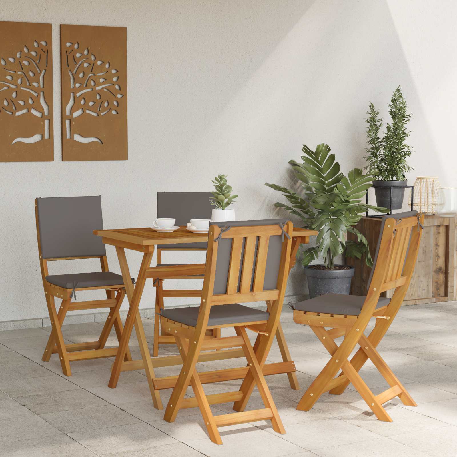 Vanjske bistro stolice 4 pcs Tamnosiva 38 x 46 x 85 cm