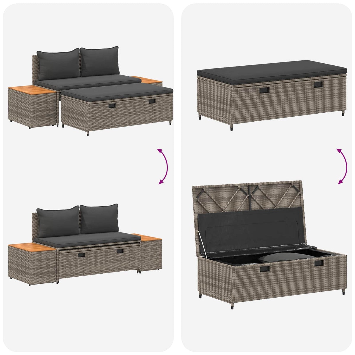 Set vanjskih sofa 4-Broj sjedala 4 pcs 55 x 30 x 39 cm