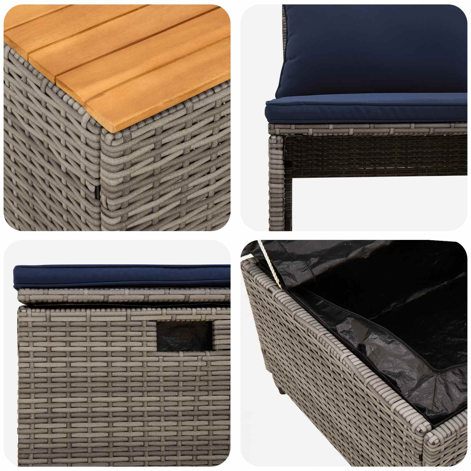 Set vanjskih sofa 4 -Seater 4 pcs 55 x 30 x 39 cm